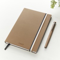 Hugo Boss A5 Iconic Camel Lined Notebook & Loop Camel Rollerball Pen Gift Set
