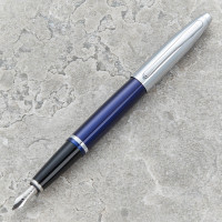 personalised Cross Calais Fountain Blue & Chrome Pen