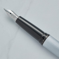 personalised Cross ATX Brushed Metallic Chrome Fountain Pen