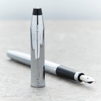 personalised Cross Century II Lustrous Chrome Fountain Pen