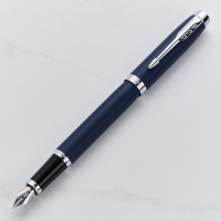 Parker IM Blue Chrome Trim Fountain Pen