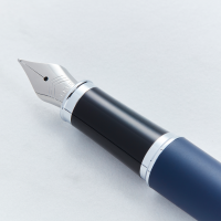 Parker IM Blue Chrome Trim Fountain Pen