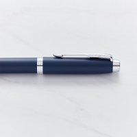 Parker IM Blue Chrome Trim Fountain Pen