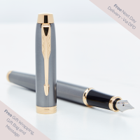 Parker IM Grey Gold Trim Fountain Pen