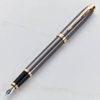 Parker IM Grey Gold Trim Fountain Pen