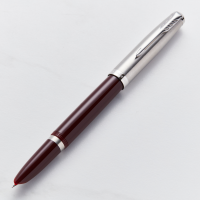 Parker 51 Fountain Pen Burgundy Chrome Trim Pen