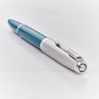 Parker 51 Fountain Pen Teal Blue Chrome Trim Pen
