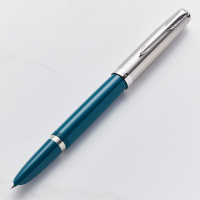 Parker 51 Fountain Pen Teal Blue Chrome Trim Pen