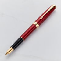 Parker Sonnet Red Gold Trim Fountain Pen