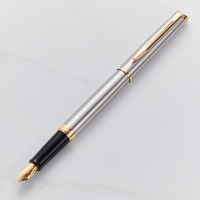 Waterman Hemisphere Stainless Steel Gold Trim Fountain Pen