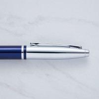 personalised Cross Calais Fountain Blue & Chrome Pen