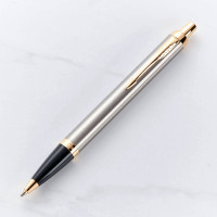 personalised Parker IM Ballpoint Pen Gold Trim