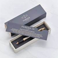 personalised Parker IM Ballpoint Pen Gold Trim