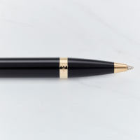 personalised Parker IM Ballpoint Pen - Solid Black - Gold Trim