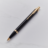 Parker IM Solid Black Gold Trim Ballpoint Pen