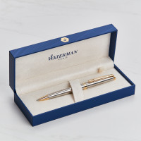 personalised Waterman Hemisphere Ball Pen - Silver & Gold