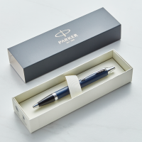 Engraved Parker IM Blue Chrome Trim Ballpoint Pen