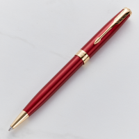 Parker Sonnet Red Gold Trim Ballpoint Pen
