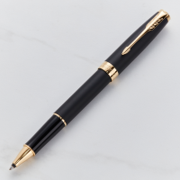 Parker Sonnet Matte Black Gold Trim Rollerball Pen