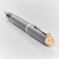 Parker IM Grey Gold Trim Rollerball Pen