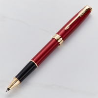 Parker Sonnet Red Gold Trim Rollerball Pen 