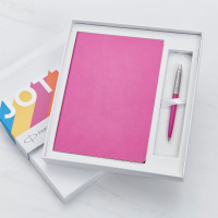 personalised Parker Notebook Gift Set Magenta