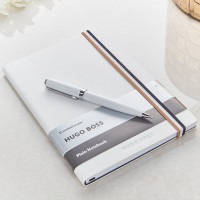 Essential Iconic Hugo Boss Plain Notebook White Pen Set