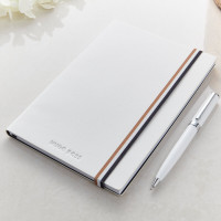 Essential Iconic Hugo Boss Plain Notebook White Pen Set