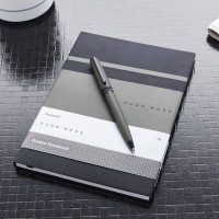 Essential Iconic Hugo Boss Dotted Notebook Khaki Pen Set