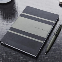 Essential Iconic Hugo Boss Dotted Notebook Khaki Pen Set