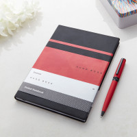 Hugo Boss Set Ballpoint Red Pen & Red A5 Notebook