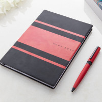 Hugo Boss Set Ballpoint Red Pen & Red A5 Notebook