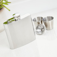 personalised 6oz Plain Flask gift Set