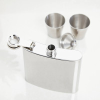 personalised 6oz Plain Flask gift Set