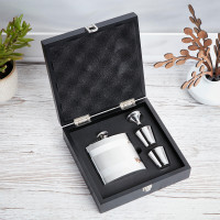 personalised 6oz Satin Lined Flask with 2 Cups