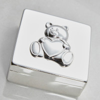 personalised Square Box with Bear