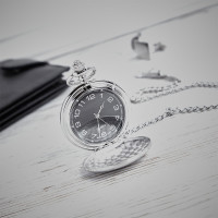 personalised Chrome Pocket Watch Carbon Fibre Dial