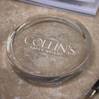 personalised Round Glass Paperweight 9cm