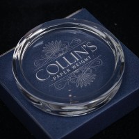 personalised Round Glass Paperweight 9cm