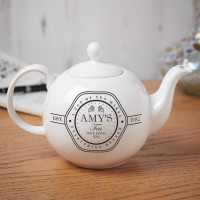 personalised A Cup of Tea Pot Belly Teapot