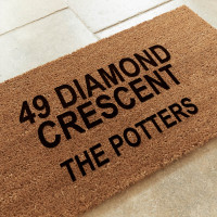 personalised address coir doormat