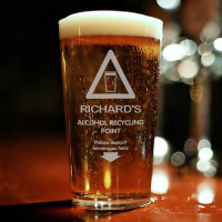 Recycling Alcohol Engraved Pint Glass - Plain