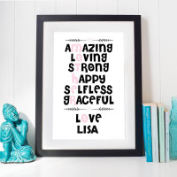 personalised My Mother Is Amazing Wall Art