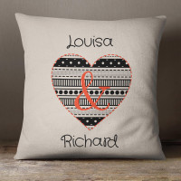 personalised Patchwork Loveheart Cotton Cushion