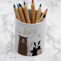 personalised animal pen pot