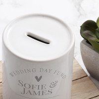 personalised Arch Wedding Day Fund Personalised Money Box