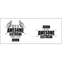 Personalised Awesome Electrician Durham Mug