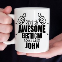 Personalised Awesome Electrician Durham Mug