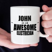 Personalised Awesome Electrician Durham Mug