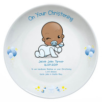 Personalised Baby Boy Christening Plate